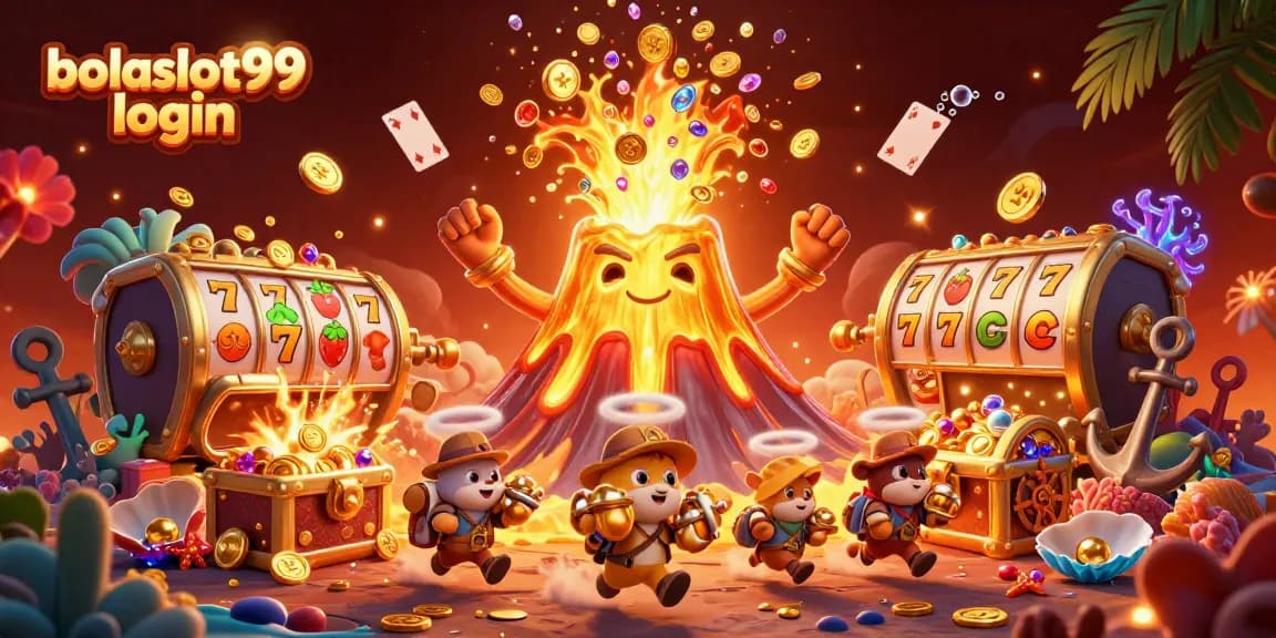 Engage with bolaslot99 login and play exciting slot games amidst treasure and vibrant animation.