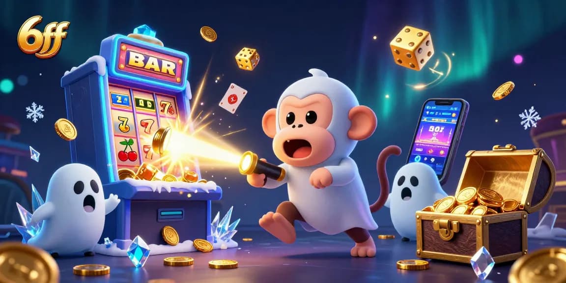 Catching vibrant 6ff casino excitement with a playful poltergeist monkey and a curious puppy