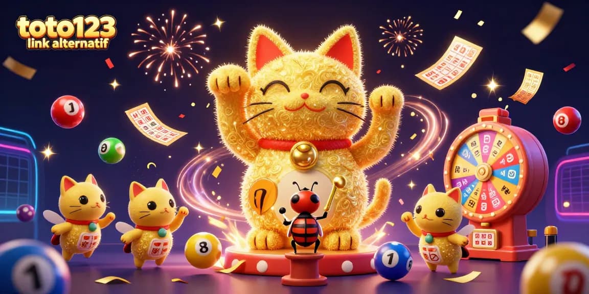 Engage with the exciting world of lottery gaming through toto123 link alternatif showcasing lively elements and vibrant colors.