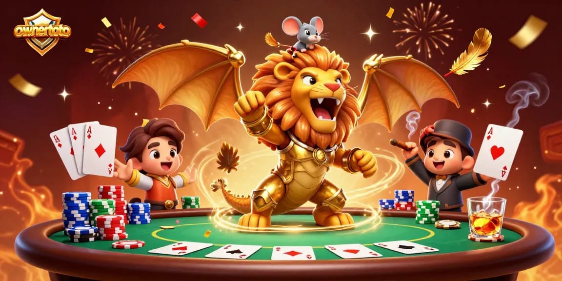 Menangkan dalam permainan poker di ownertoto dengan karakter kartun unik dan elemen kasino mengesankan.