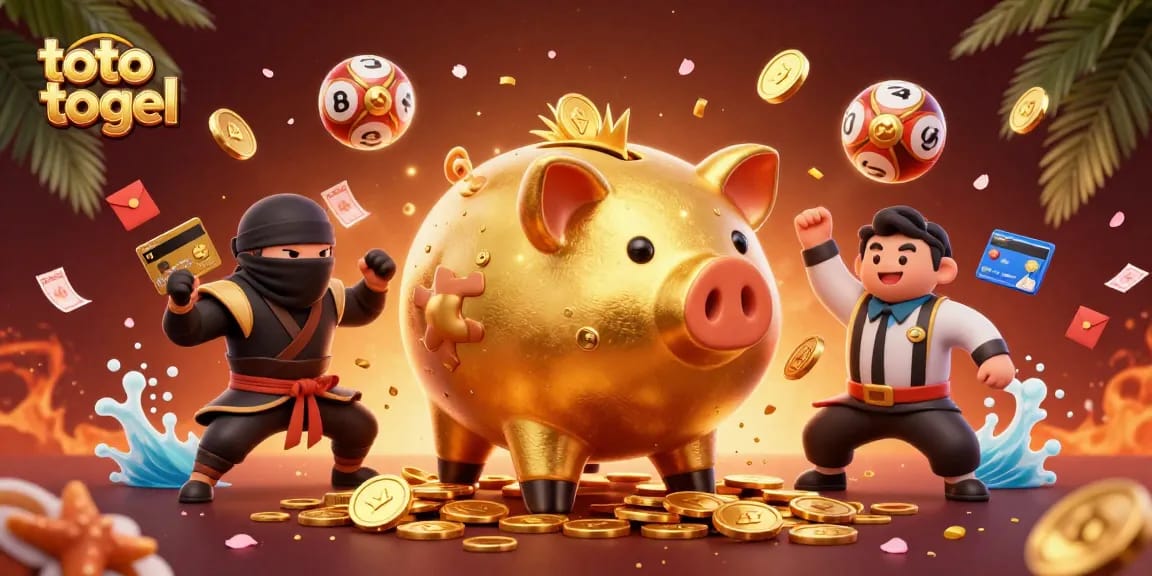 Permainan toto togel yang menarik dengan karakter lucu dan undian keberuntungan mewarnai suasana.