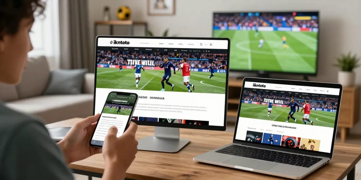 Portal ikntoto yang menampilkan berita olahraga terbaru dengan pengguna yang aktif menjelajah informasi di ponsel.