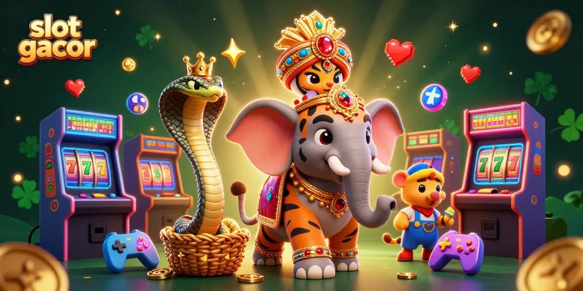Menangkan jackpot dengan slot gacor dalam ilustrasi fantastis yang penuh aksi dan warna.