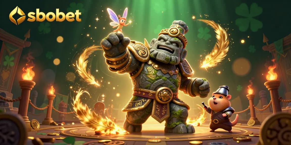 Experience sbobet gaming thrills with vibrant characters in an exhilarating casino showdown.