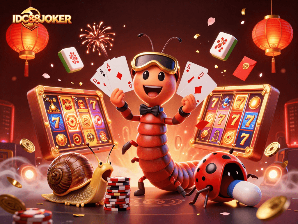 Experience thrilling gameplay at IDC88JOKER with animated characters and vibrant winning elements.