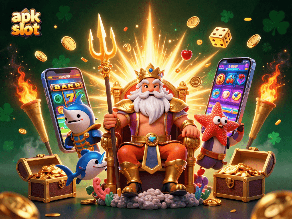Spin the apk slot machine with Neptune and friends amidst a jackpot explosion!