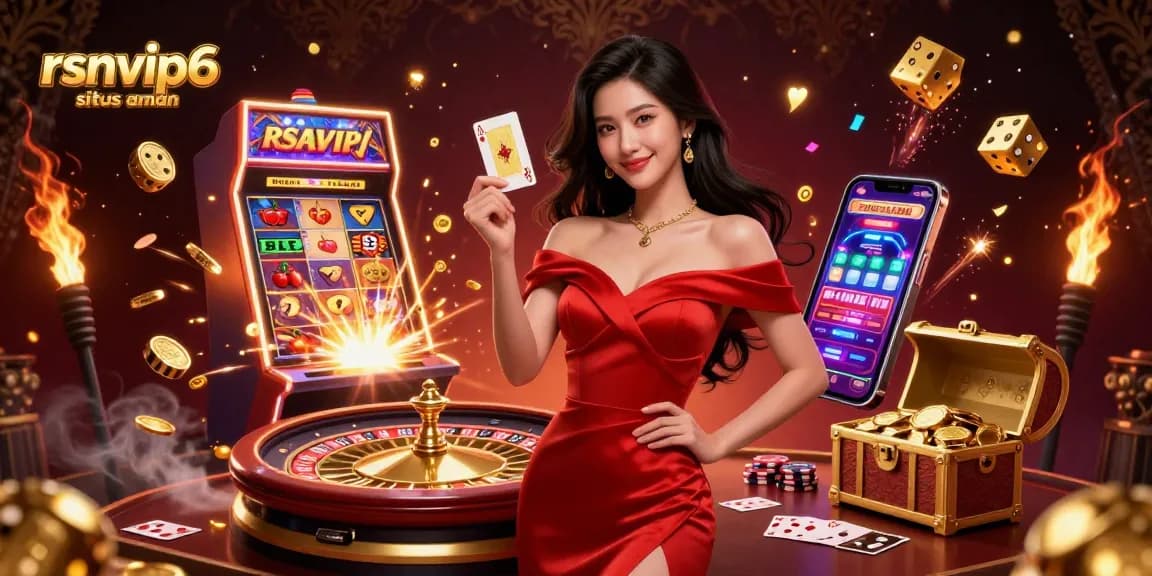 Engage with rsnvip6 situs aman, enjoying a glamorous casino scene with stunning visuals and dynamic gameplay.