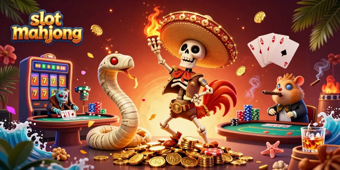 Mainkan slot mahjong dengan karakter unik yang memikat dalam suasana kasino meriah.