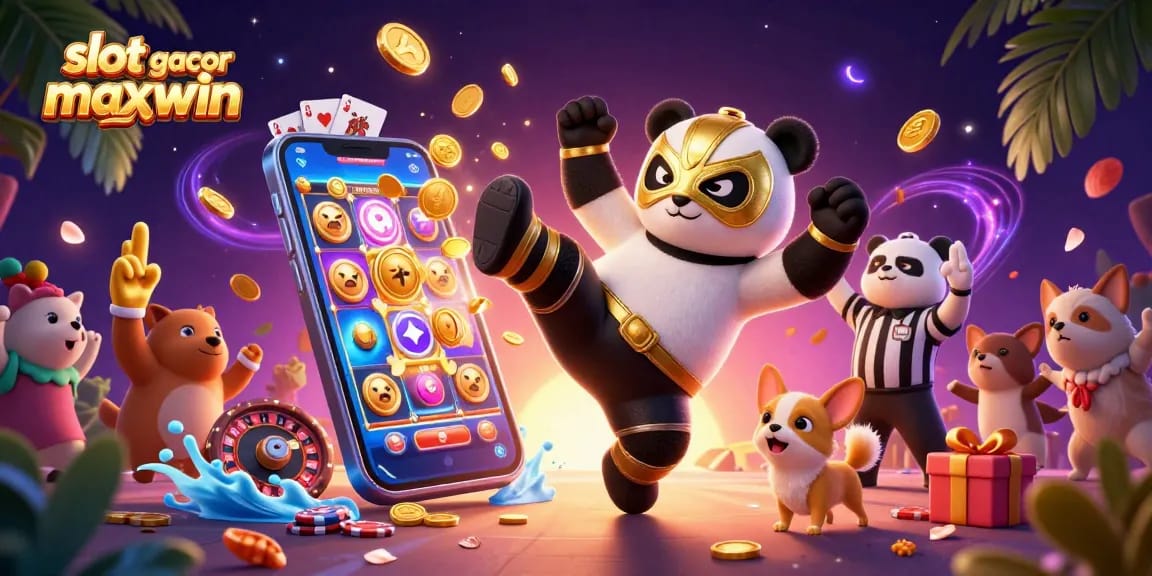 Menangkan slot gacor maxwin dengan aksi seru panda pegulat dan penonton hewan mini!