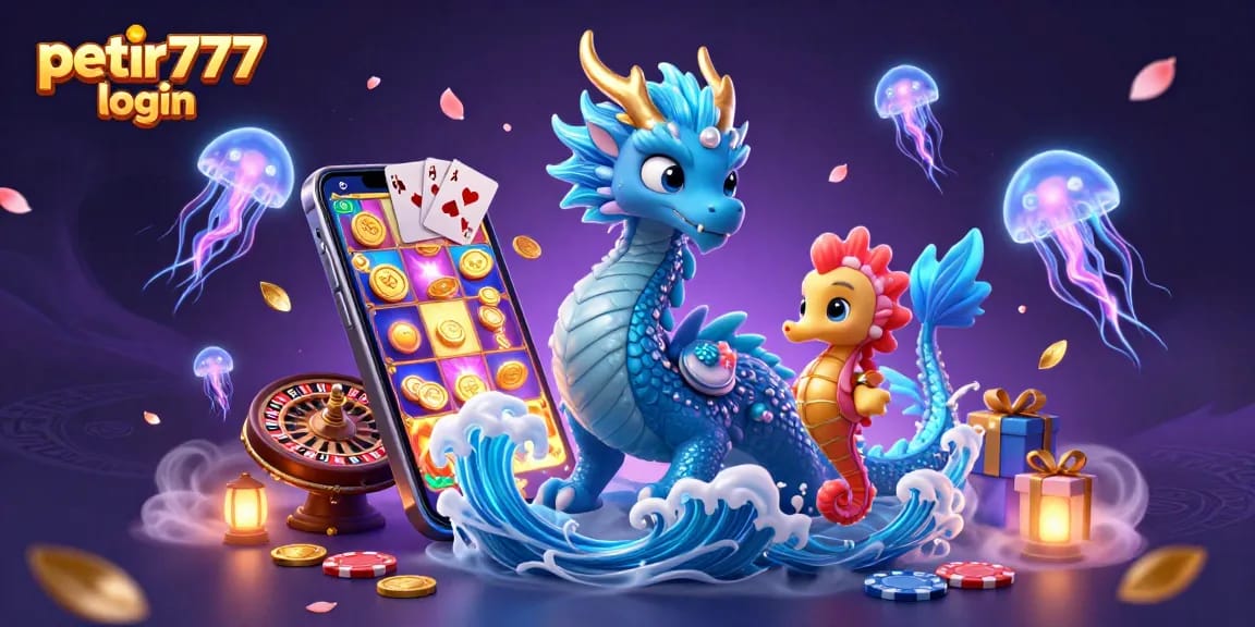 Join the excitement with petir777 login as you see a majestic water dragon and sea-themed casino elements!