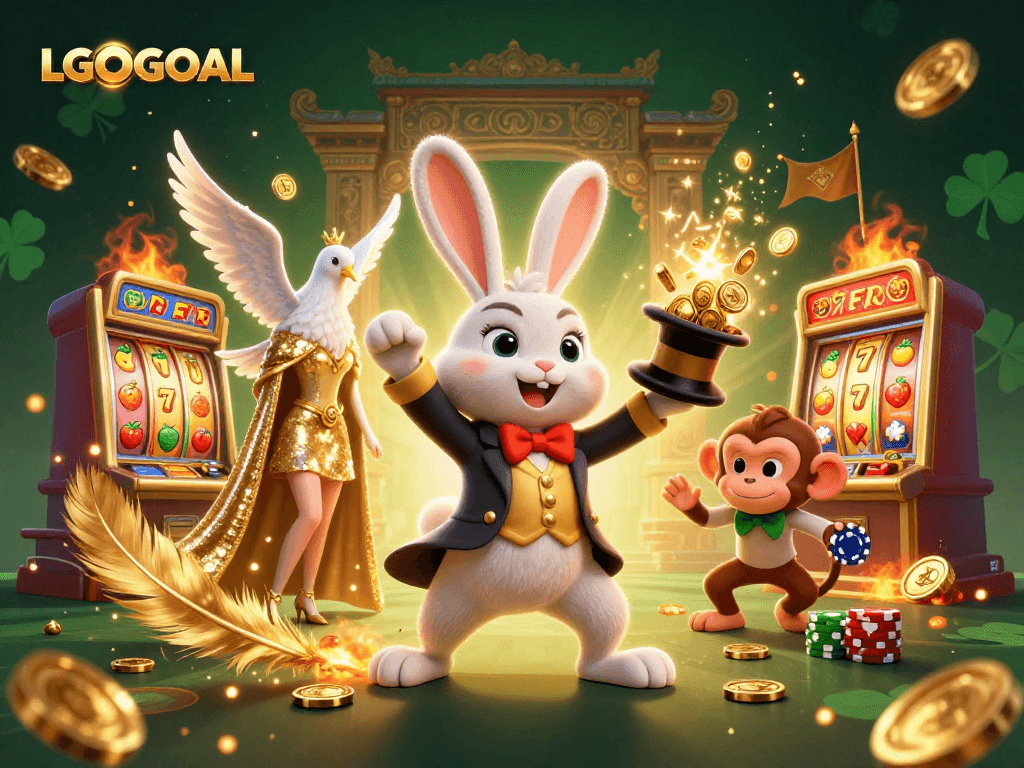 Experience LGOGOAL's exciting gaming adventure with our 3D illustration featuring interactive casino elements.