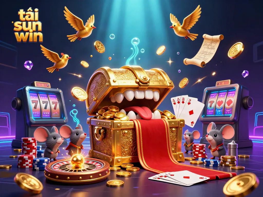 Experience excitement and prize potential while you tải sun win with the engaging treasure-themed casino scene.