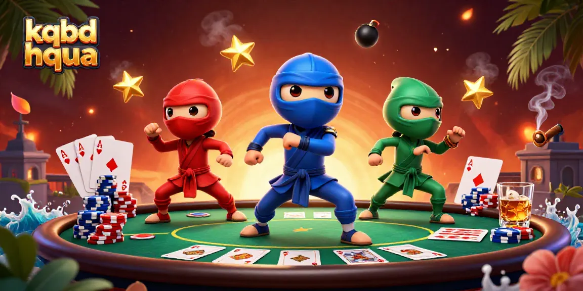 Witness the thrilling martial arts action of kqbd hqua as chameleon ninjas interact with poker elements.