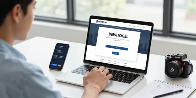 Pengguna DEWITOGEL memasuki platform digital dengan mudah di kantor modern.