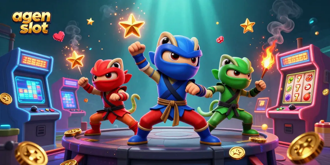 Mendapatkan kemenangan besar di agen slot dengan tiga ninja chameleon di puncak gedung.