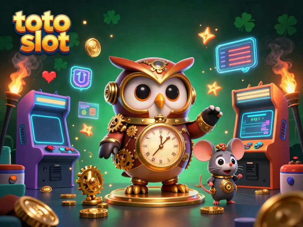 Menangkan permainan toto slot di kasino modern dengan karakter kartun menarik dan mesin game berwarna-warni