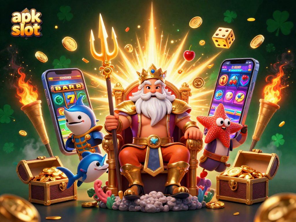Spin the apk slot machine with Neptune and friends amidst a jackpot explosion!