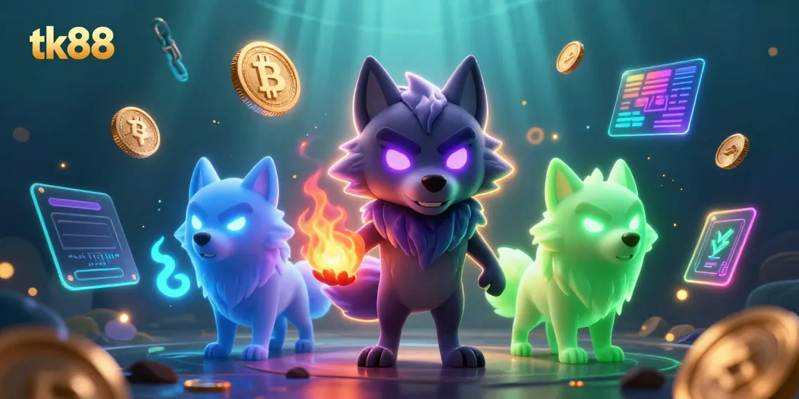 Engage with the glowing world of tk88, where digital wolf spirits and crypto elements meet in vibrant casino gameplay.
