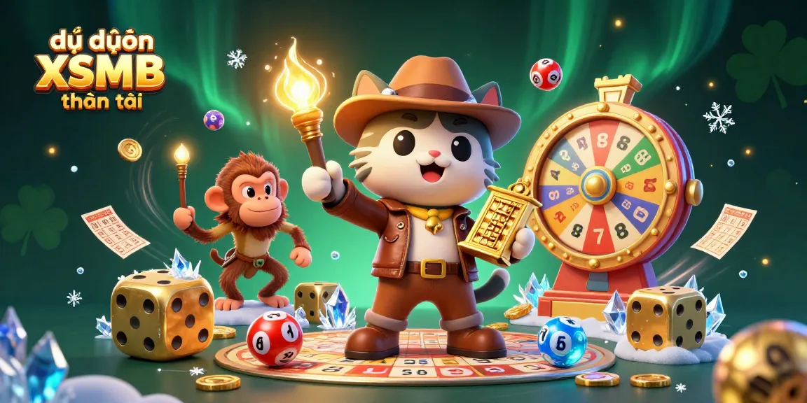 Engage with dự đoán xsmb thần tài as an animated cat discovers a lottery artifact surrounded by dynamic game elements.