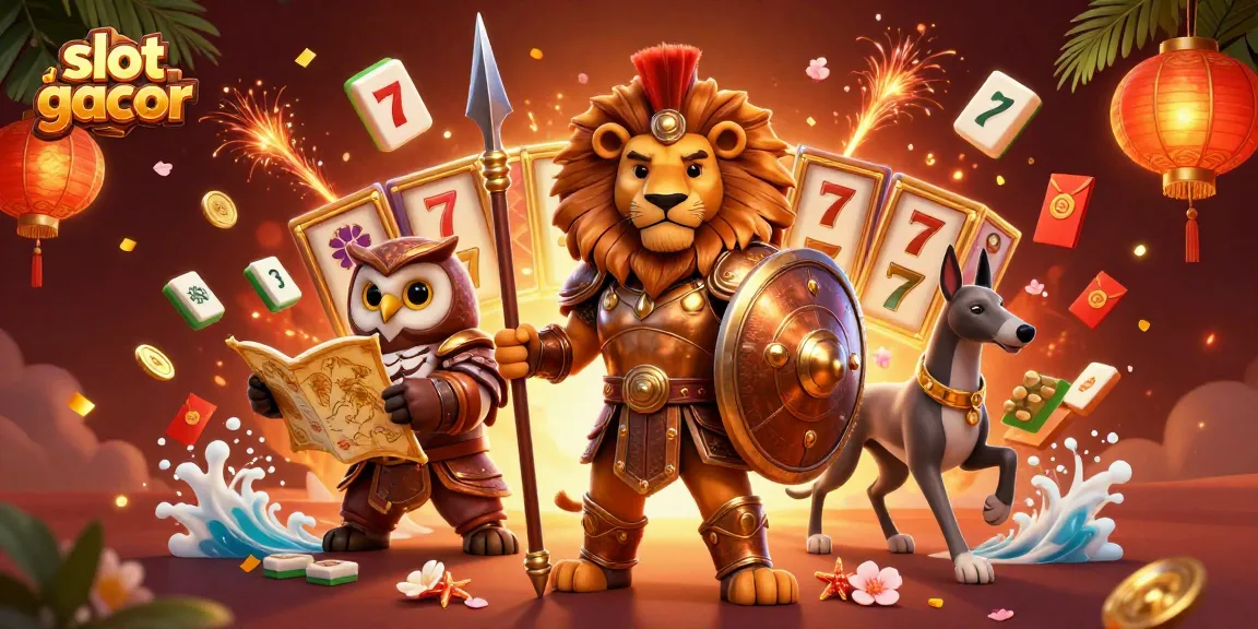 Win big with slot gacor action in this vibrant 3D casino-themed illustration.