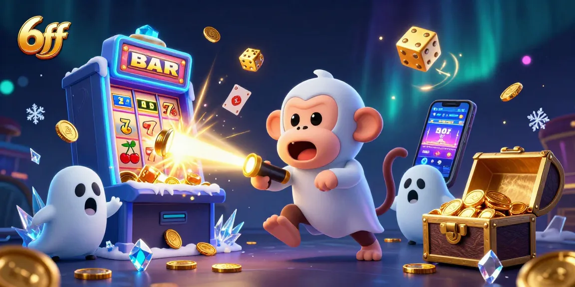 Catching vibrant 6ff casino excitement with a playful poltergeist monkey and a curious puppy