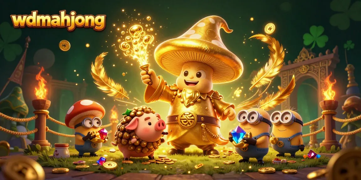 Exciting gameplay at wdmahjong, featuring a magical golden wizard and treasures.