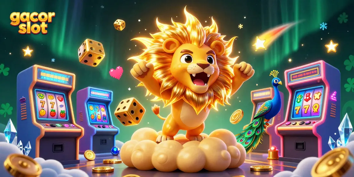 Engage with gacor slot features amid colorful gaming elements and a vibrant atmosphere.