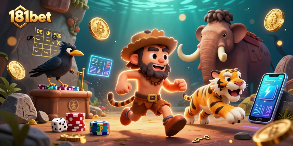 Join the thrilling adventure of 181bet's casino with 3D cartoon characters and vibrant digital elements.