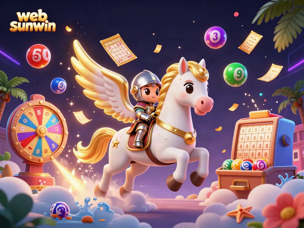 Experience thrilling action with web sunwin in a vibrant 3D illustration packed with excitement and dynamic gaming elements.
