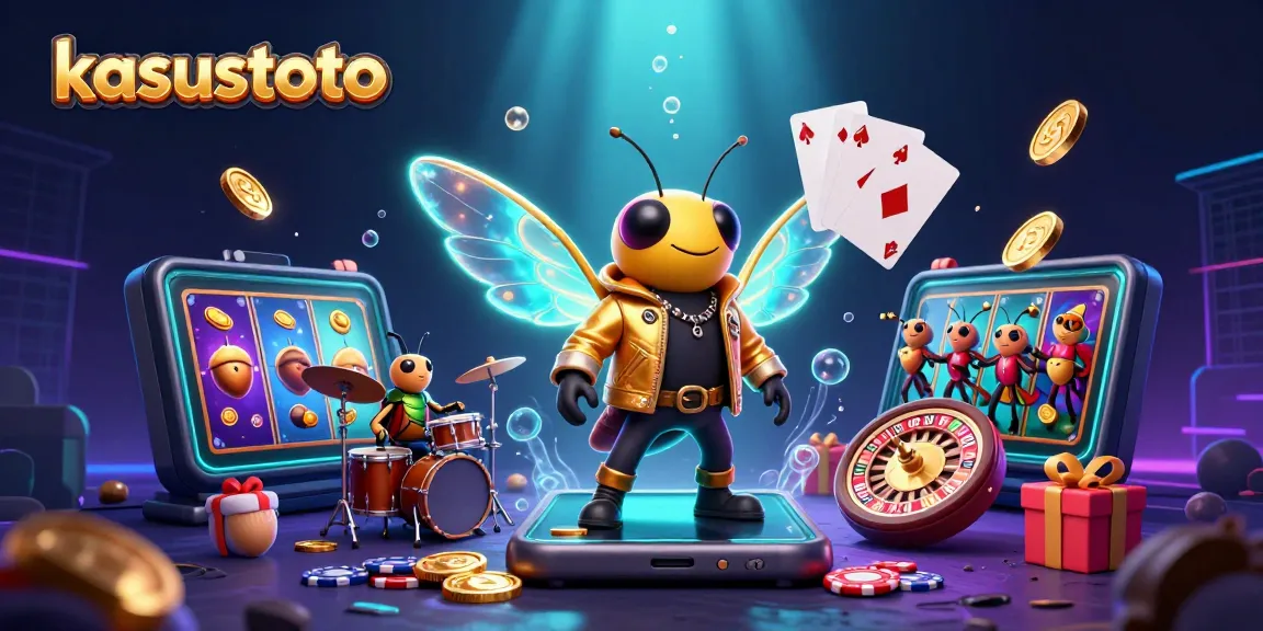Kasustoto menghadirkan keseruan bermain slot dengan karakter kartun di latar belakang yang menarik.