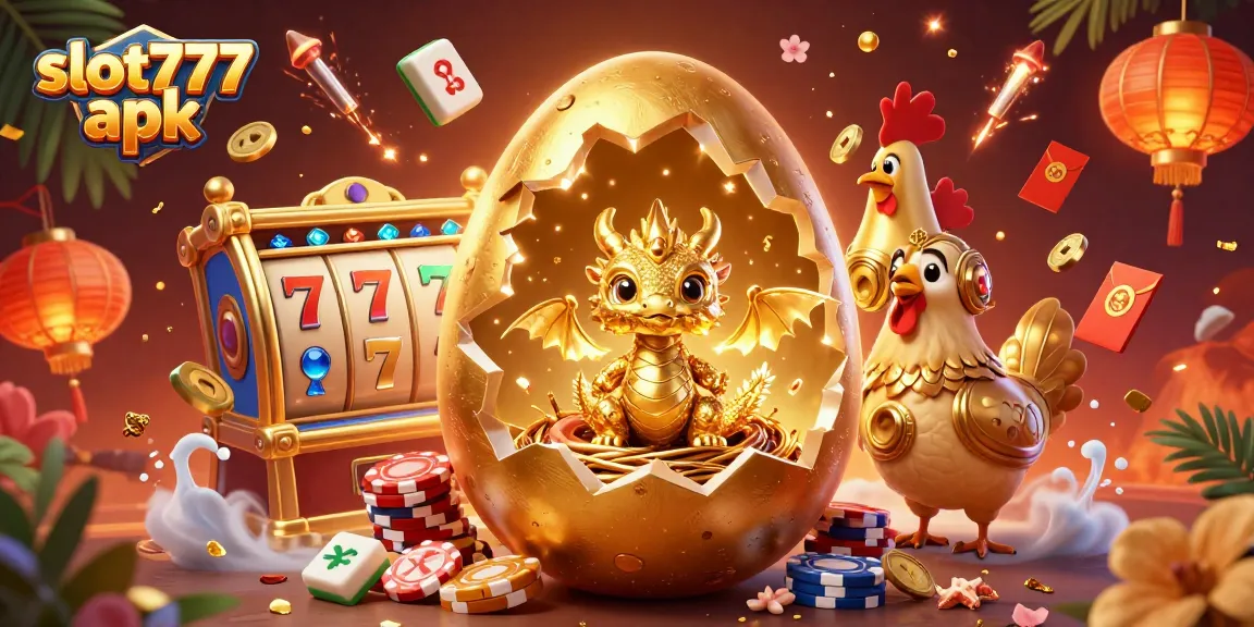 Experience thrilling gameplay with slot777 apk featuring golden dragons and poker chips
