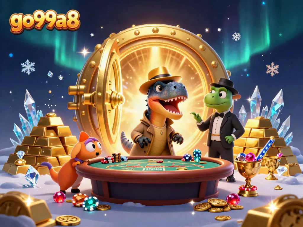 Experience the thrill at go99a8 with a velociraptor card counter at a lively blackjack table.