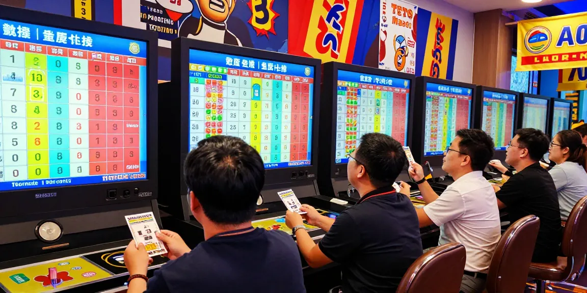 Hasil Data Macau ditampilkan di layar besar dalam suasana permainan Toto Macau yang penuh semangat.
