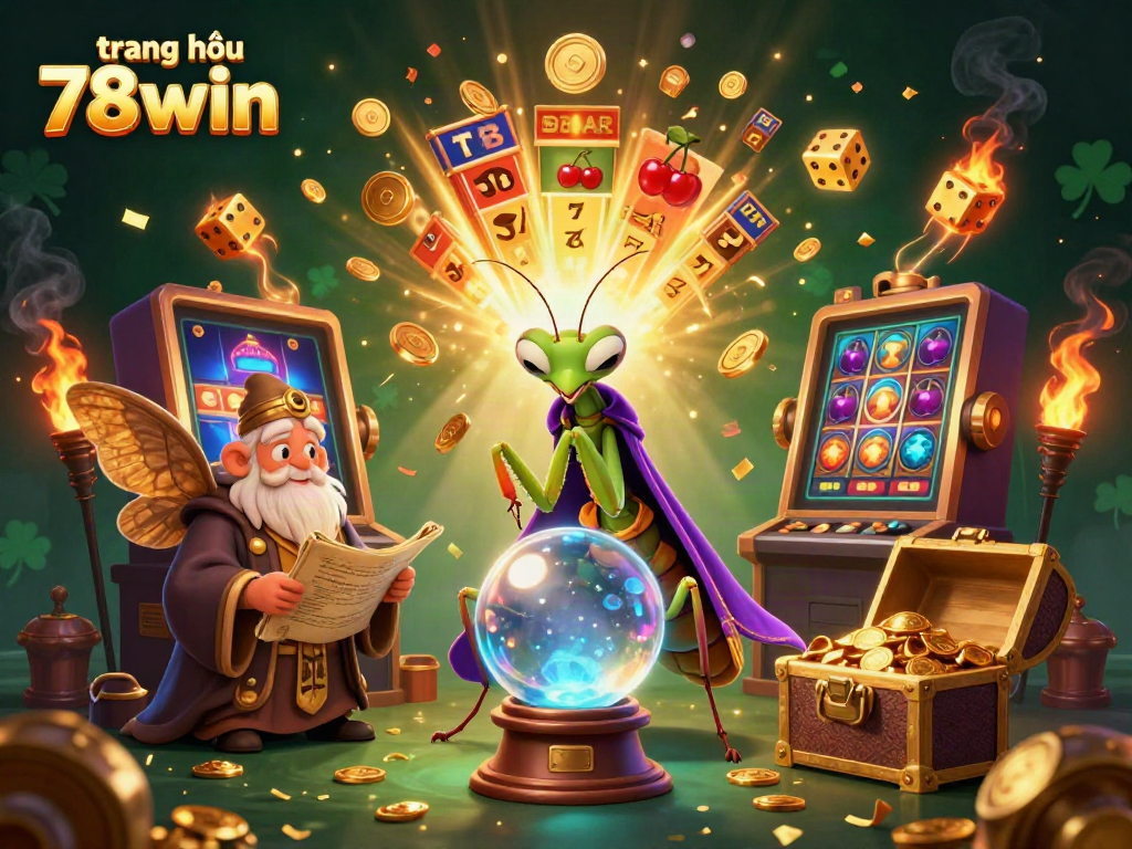 Engaging scene showcasing trang chủ 78win with vibrant casino elements and mystical characters