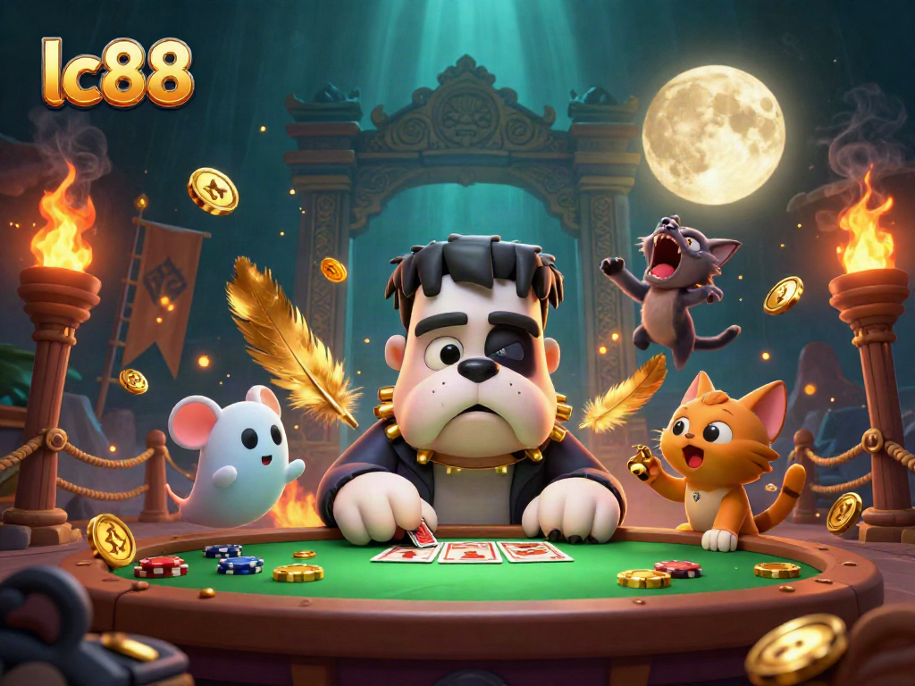 Experience the excitement of lc88 casino gaming with a thrilling, colorful scene of cartoon characters.