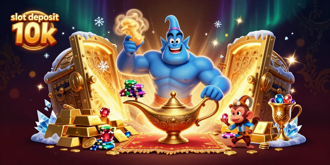 Slot deposit 10k menunjukkan keberuntungan bermain slot dengan karakter genie dan permainan yang menyenangkan.