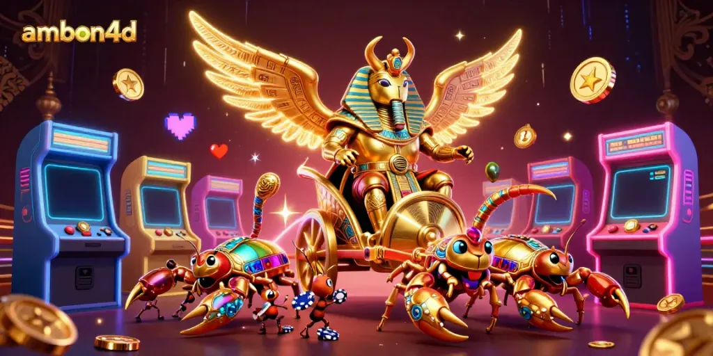 Spin and win with ambon4d as golden scarabs and scorpions enhance your gaming adventure.