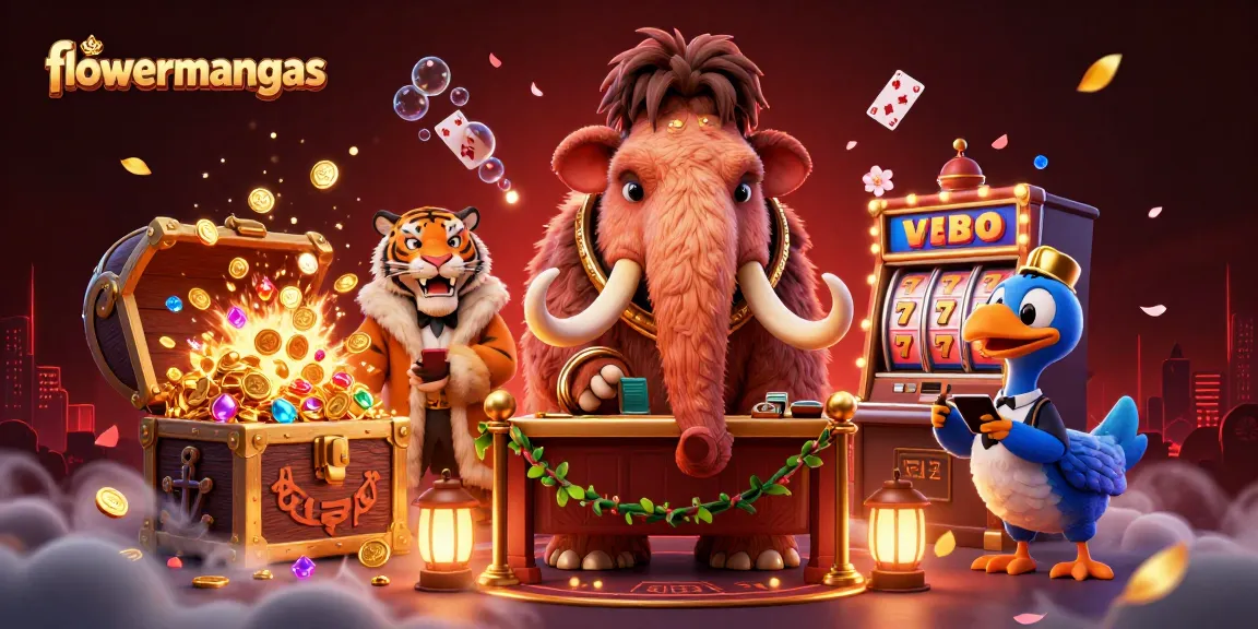 Experience flowermangas action with a vibrant casino scene showcasing characters in a colorful, engaging atmosphere.