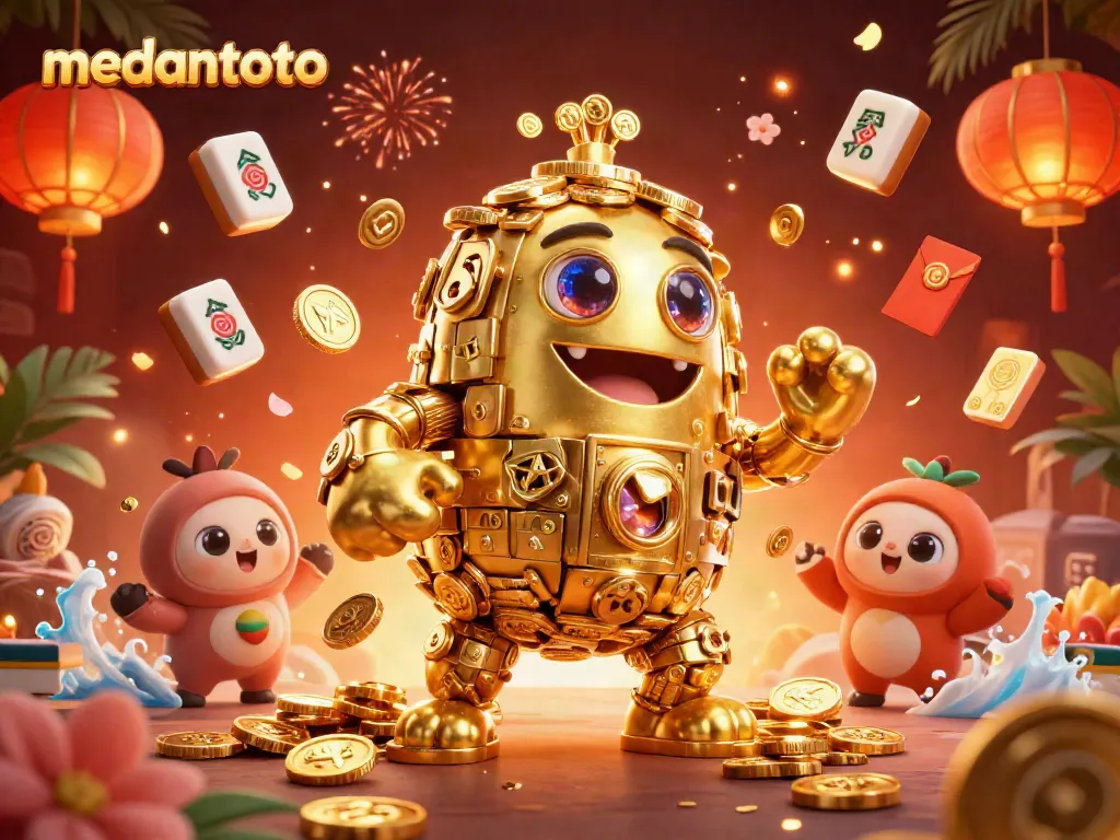 Menggandakan peluang menang di medantoto dengan jackpot menguntungkan dan simbol keberuntungan berkilau.