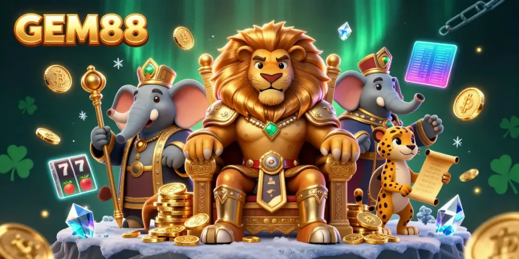 Engage in winning at GEM88's thriving casino, featuring vibrant slots and jackpot reels.