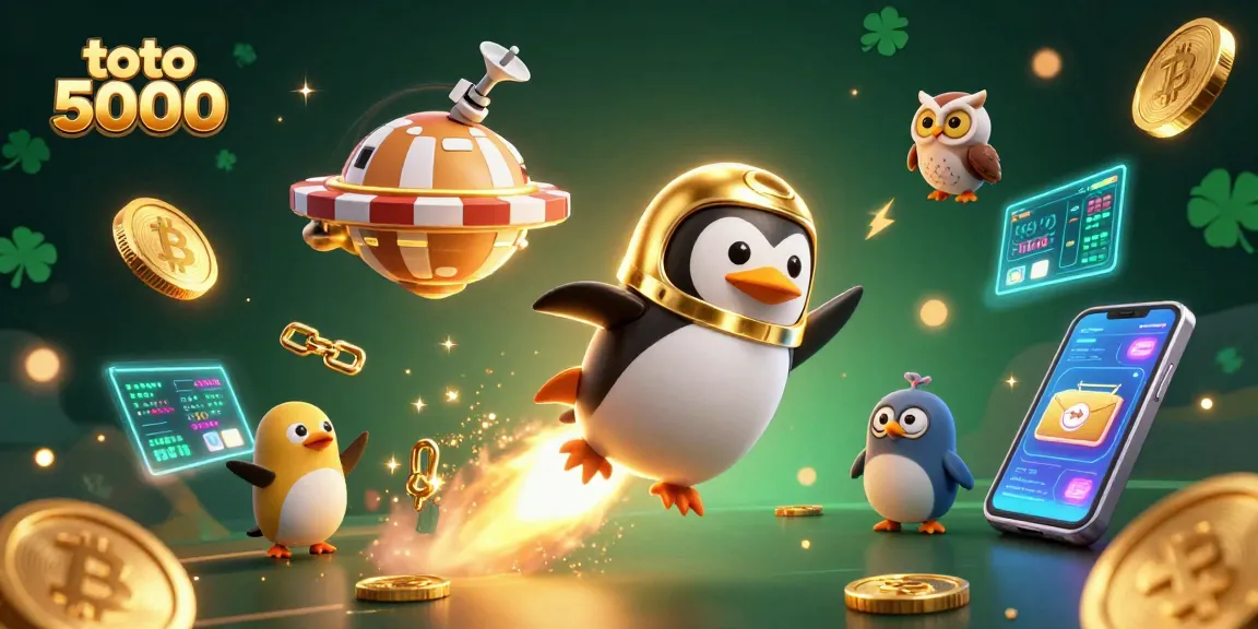 Experience gaming excitement with toto 5000 as the golden penguin rockets to a cosmic casino!