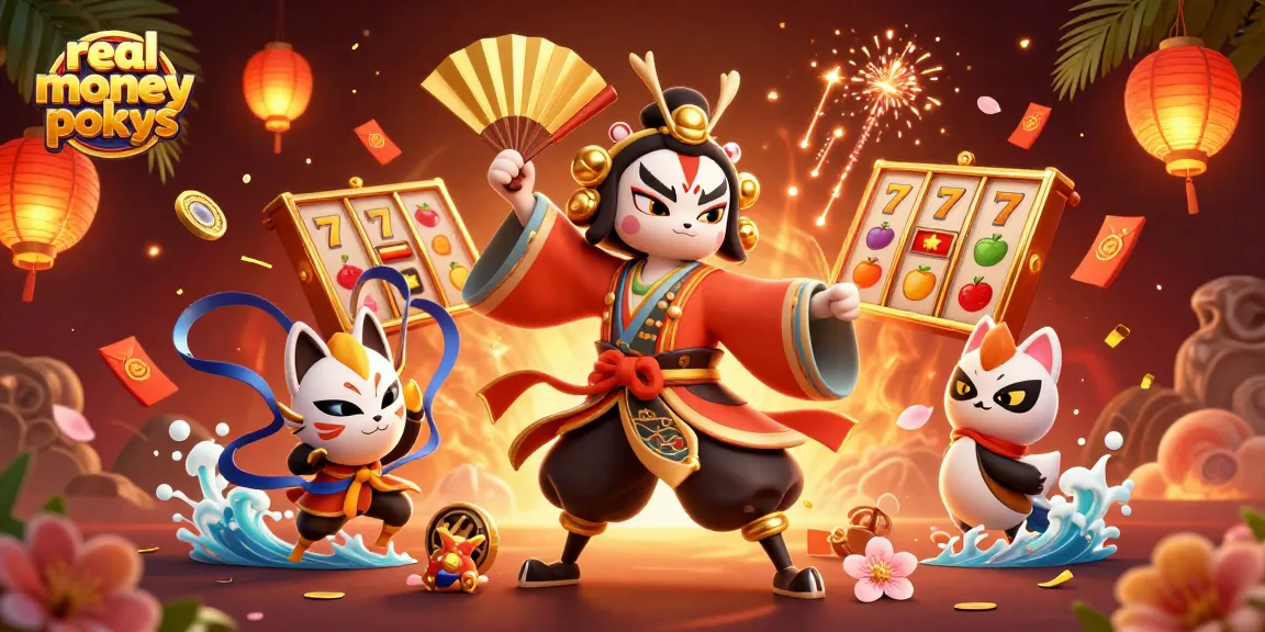 Play real money pokies with vibrant 3D characters and dynamic casino elements.