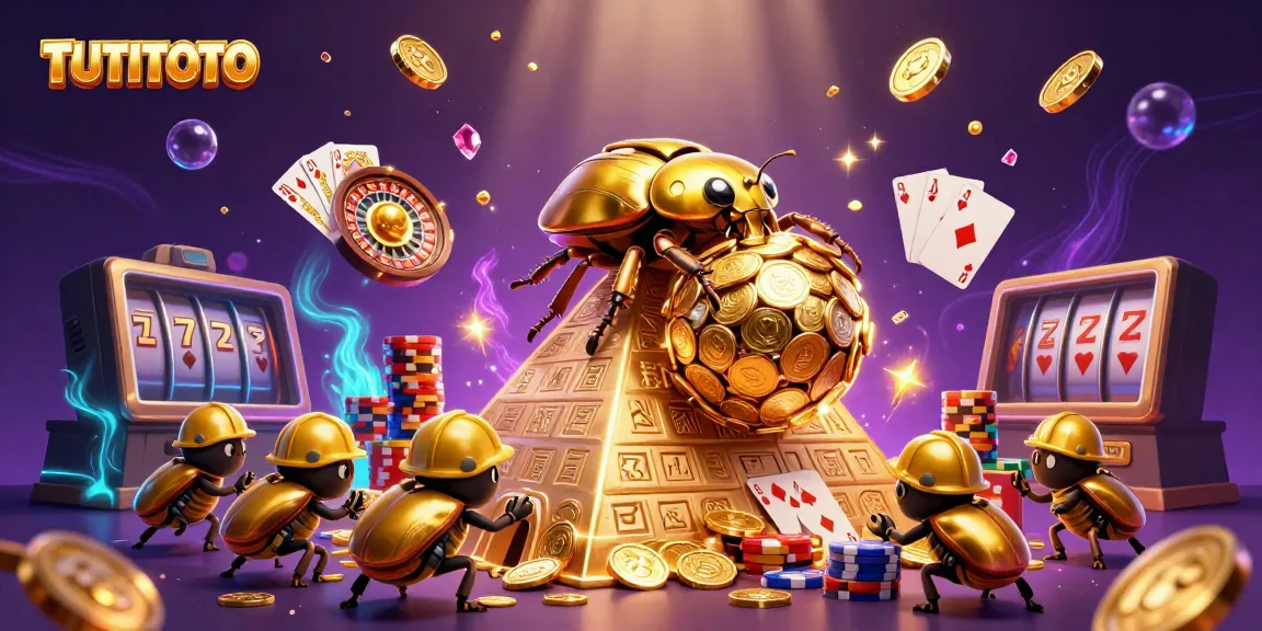 Experience TUTITOTO's exciting casino adventure with golden beetles and vibrant game elements.