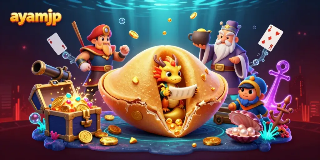 Engage in exciting gameplay at ayamjp, featuring vibrant characters and casino-themed elements.