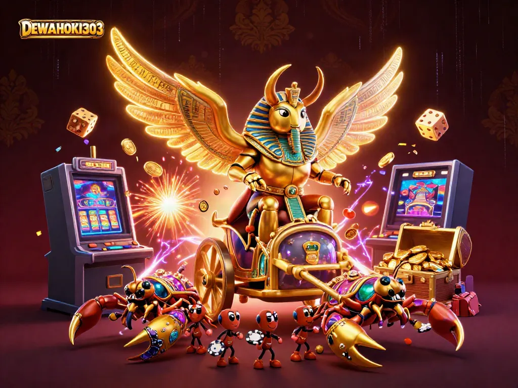 DEWAHOKI303 membawa keseruan dalam permainan slot dengan ilustrasi kasino yang kaya warna dan detail