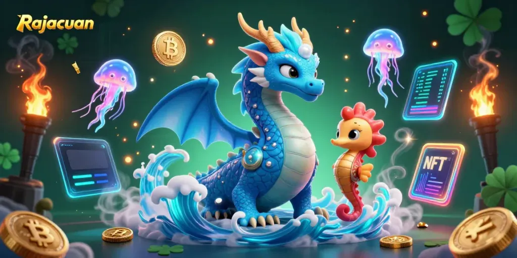 Menangkan jackpot di Rajacuan dengan ilustrasi kasino 3D yang menakjubkan dan simbol permainan yang cerah.