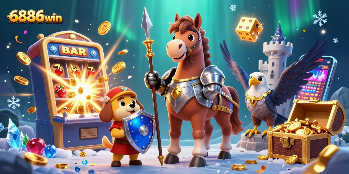 Win big with exciting jackpots at 6886win, featuring vibrant casino games and thrilling characters.