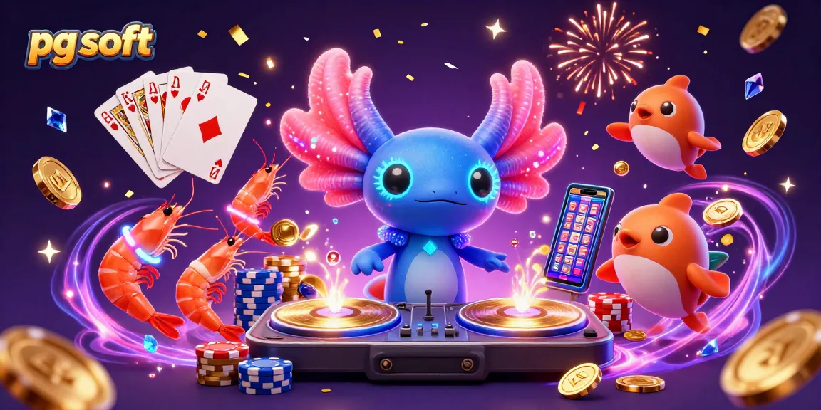 Experience exciting gameplay with pg soft's vibrant marketing featuring animated casino characters and elements.