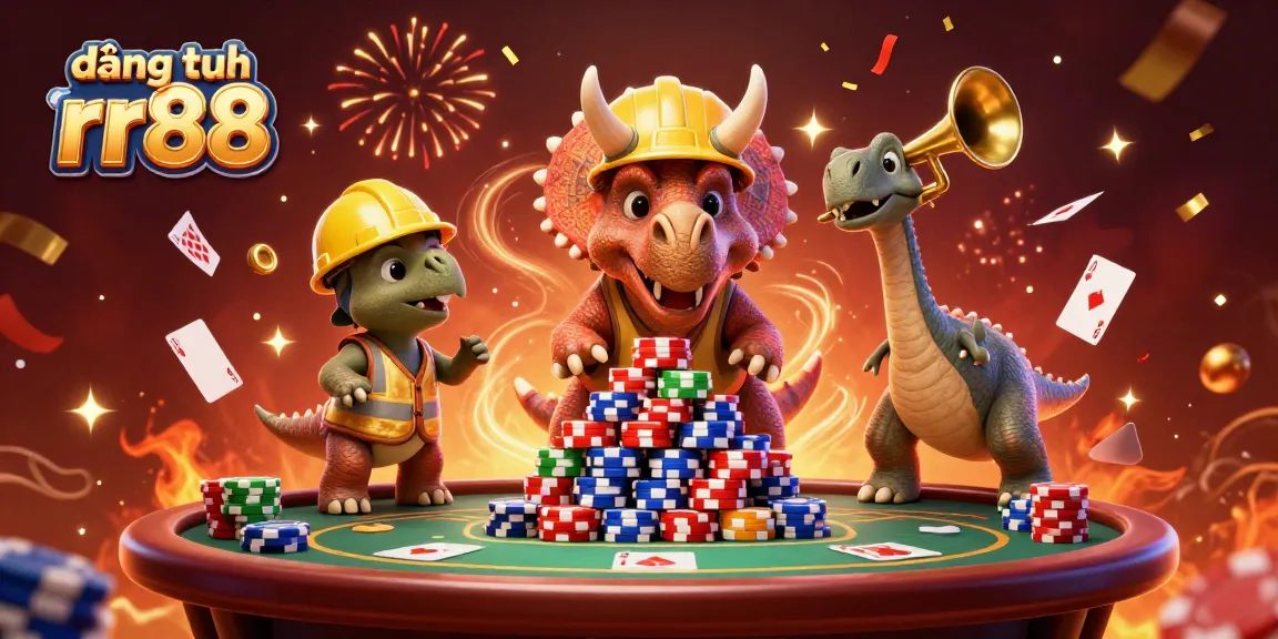 Engage in exciting gameplay while đăng ký rr88 with a vibrant scene of gambling elements and celebration.