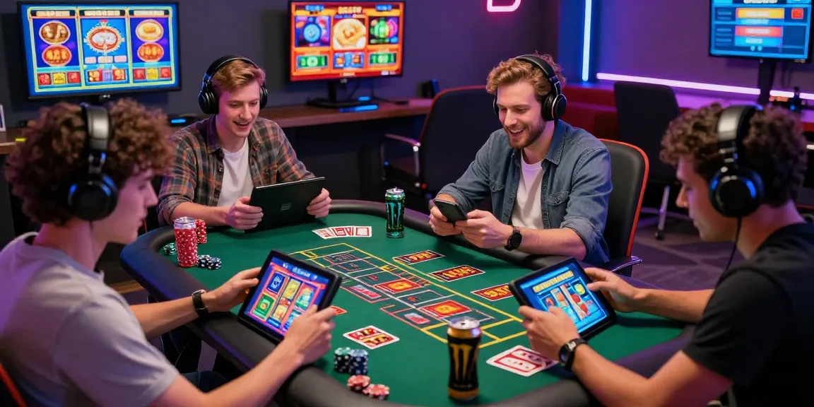 Pengguna aktif SIS77 menikmati permainan slot dengan semangat, dikelilingi oleh lingkungan gaming yang cerah dan modern.